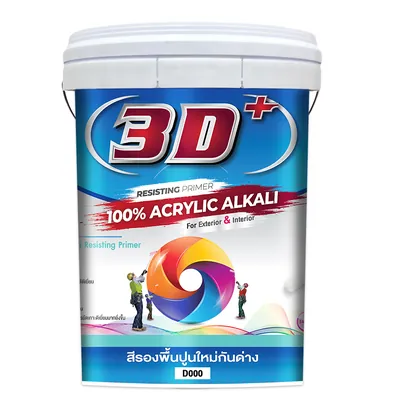 ถัง สีรองพื้นปูนใหม่กันด่าง 3D White(ฟ้า)17Lit D-000